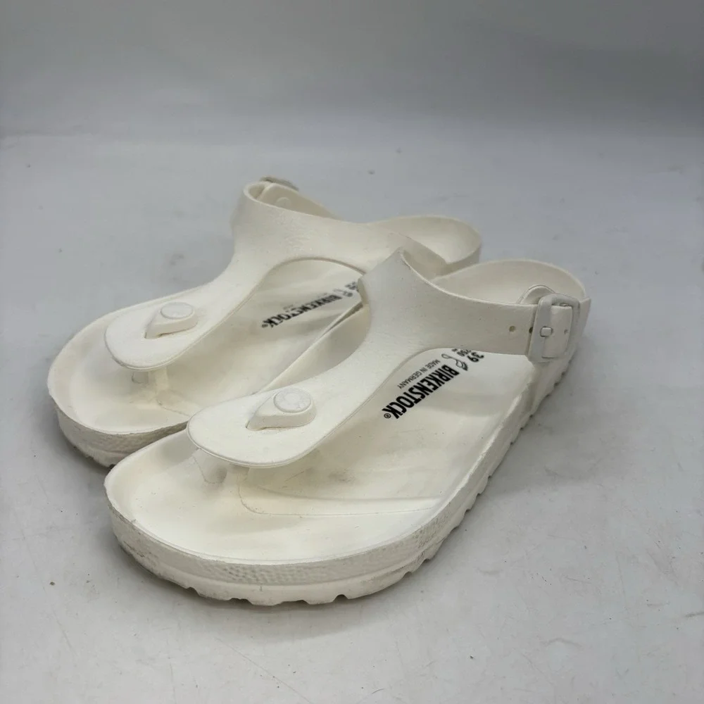 Birkenstock Gizeh Sandals Mens 6  Womens 8 White EVA Flip Flops Made In Germany